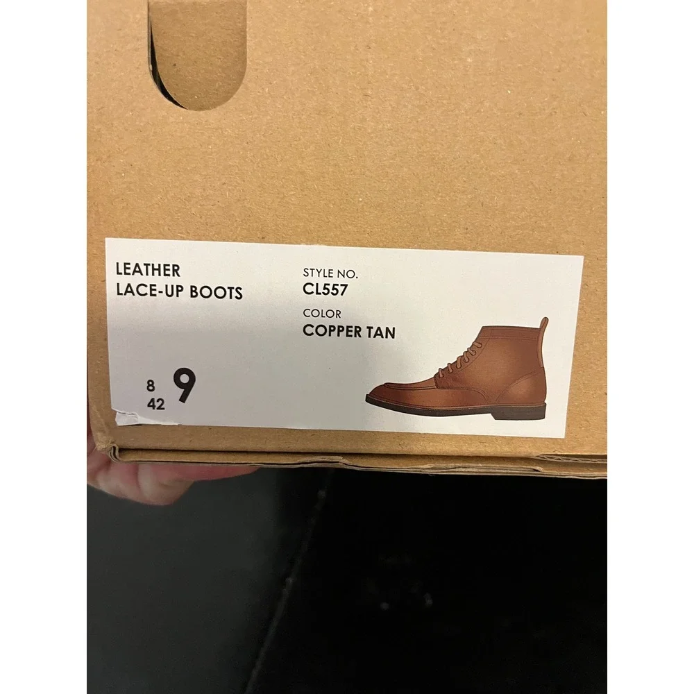 J.Crew  Leather Lace-Up Boots Copper Tan Moc Toe Boots NWT
